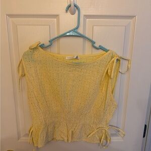 Altar'd State Yellow Eyelet Blouse